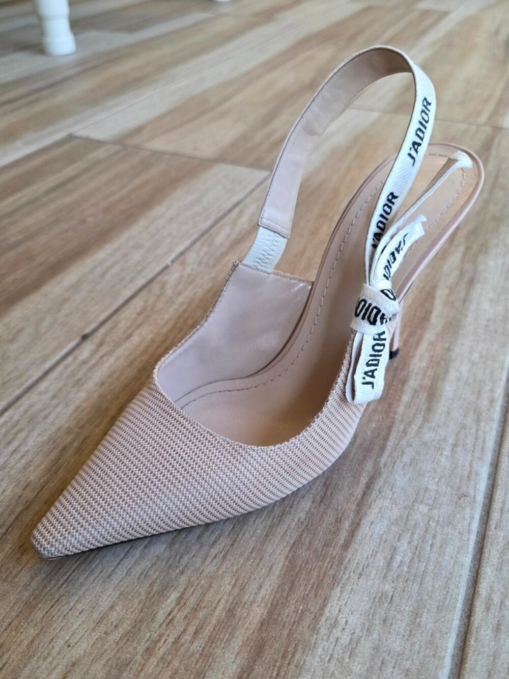 Dior J'Adior Nude Technical Embroidered Signature Ribbon Shoes Eur. 40.5